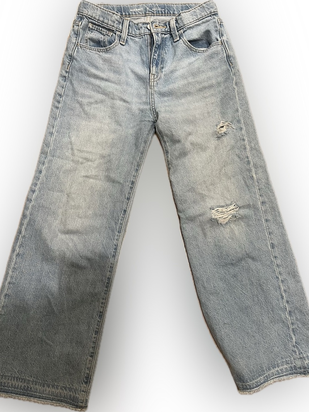 Old Navy Light Blue Wide-Leg Distressed Jeans-awesome jeans! Size 16